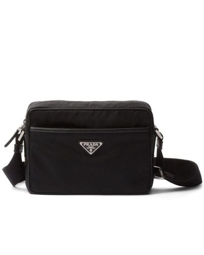 Prada Re-nylon And Saffiano Shoulder Bag - Black