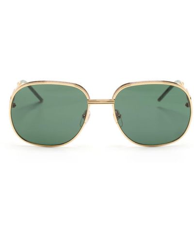 Casablancabrand Mesh-detail Square-frame Sunglasses - Green