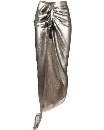 Rick Owens Sequinned Side-slit Skirt - Metallic