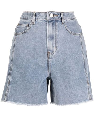 B+ AB 90s Jeans-Shorts mit Fransen - Blau