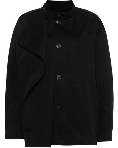 Lemaire Asymmetric Cotton Jacket - Black
