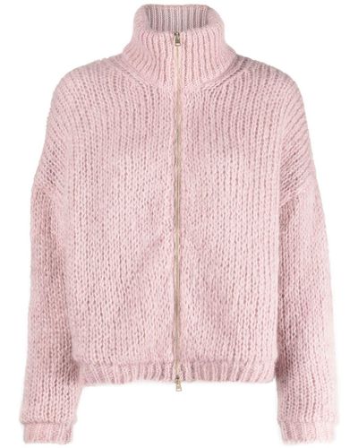 Herno Cardigan à fermeture zippée - Rose