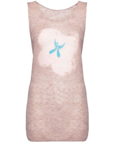 JNBY Intarsia-knit Vest Top - Pink