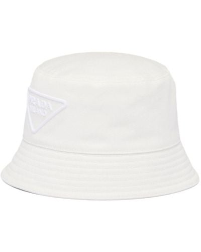 Prada Drill Bucket Hat - White