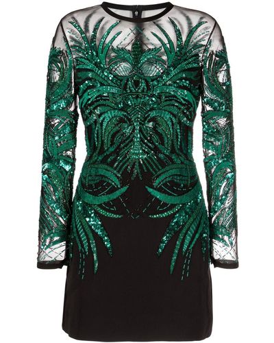 Elie Saab ビーズトリム ミニドレス - グリーン