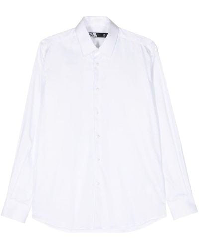 Karl Lagerfeld Classic-collar Poplin Shirt - White