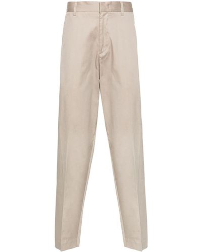 Emporio Armani Mid-rise Tapered Trousers - Natural