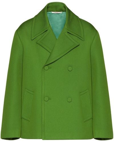 Valentino Garavani Technical Wool Peacoat - Green