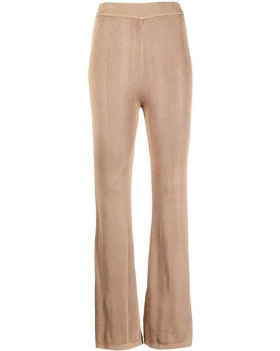 STAUD Pantalon évasé à coupe stretch - Marron