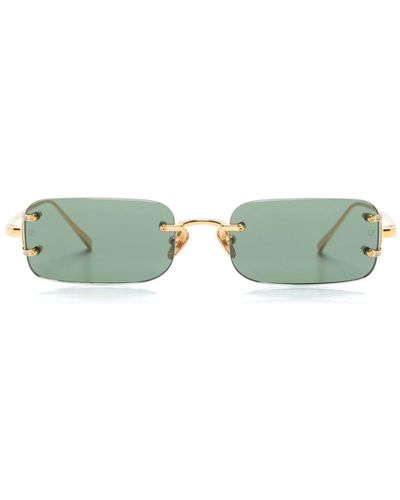 Linda Farrow Lunettes de soleil Taylor à monture rectangulaire - Vert