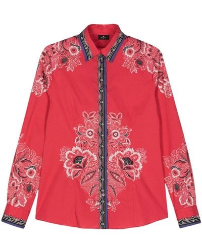 Etro Overhemd Met Bloemenprint - Rood