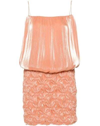 Costarellos Tema Lurex-detail Mini Dress - Pink