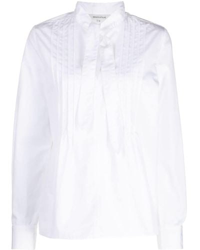 Maison Kitsuné Hemd mit Schleifenkragen - Weiß