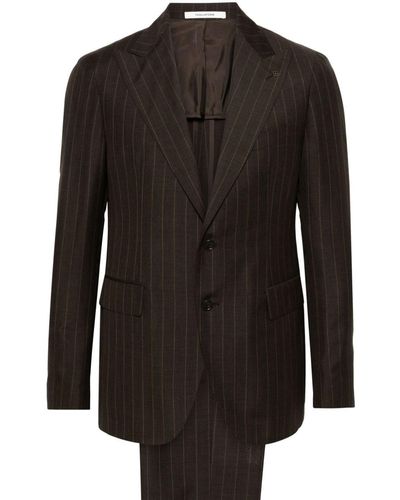 Tagliatore Striped Single-breasted Suit - Black