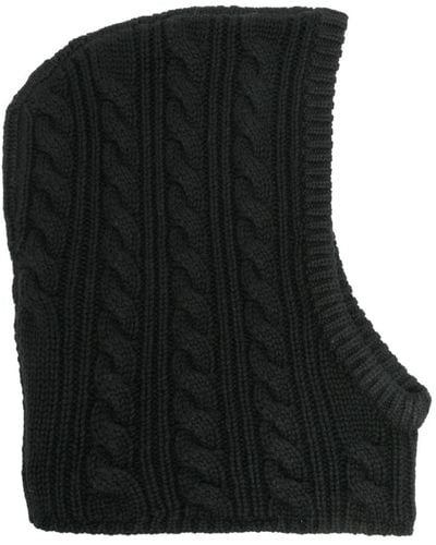Mr. Mittens Ribbed Cable-knit Balaclava - Black