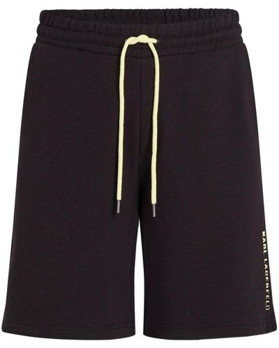 Karl Lagerfeld Organic-cotton Track Shorts - Black