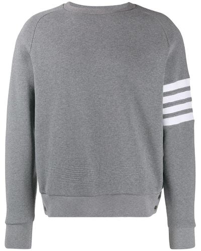 Thom Browne Sweatshirt mit Waffelmuster - Grau