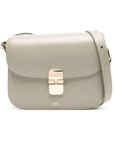 A.P.C. Grace Leather Shoulder Bag - Grey