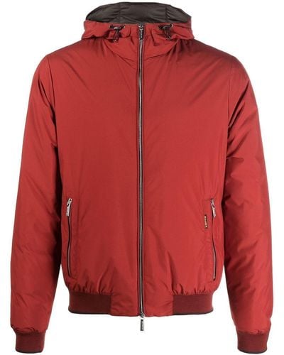 Moorer Zipped Hooded Jacket - Red