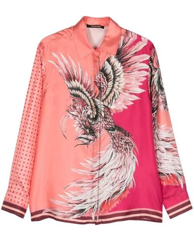 Roberto Cavalli Bird Patchwork Print Shirt - ピンク