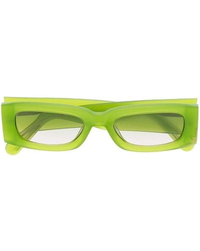 Gcds Logo-plaque Square-frame Sunglasses - Green
