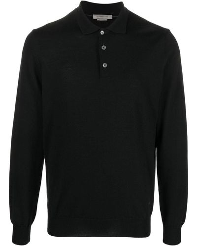 Corneliani ロングスリーブ ポロシャツ - ブラック