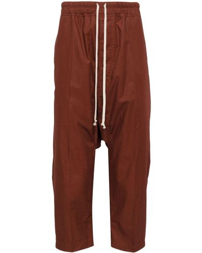 Rick Owens Drawstring-waist Cotton Trousers - Red