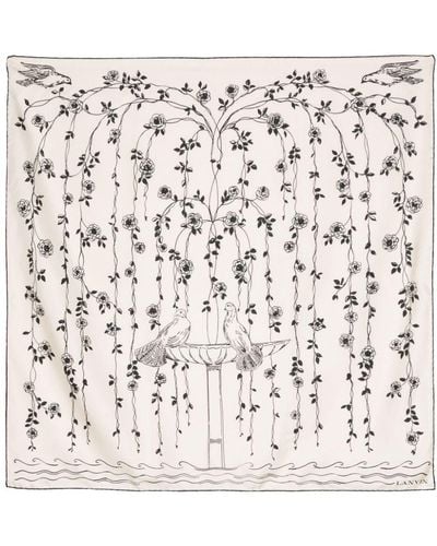 Lanvin Printed Silk Scarf - Natural