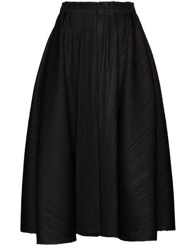 Pleats Please Issey Miyake Antelope Midi Skirt - Black