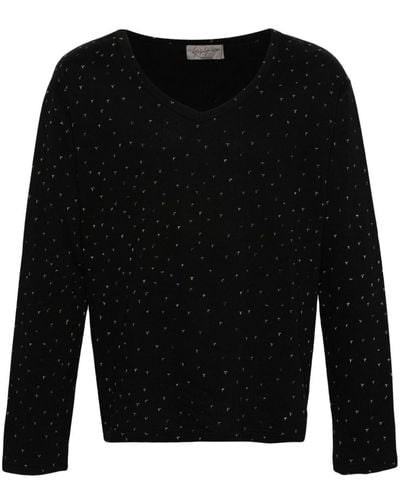 Yohji Yamamoto Logo-print Long-sleeve T-shirt - Black
