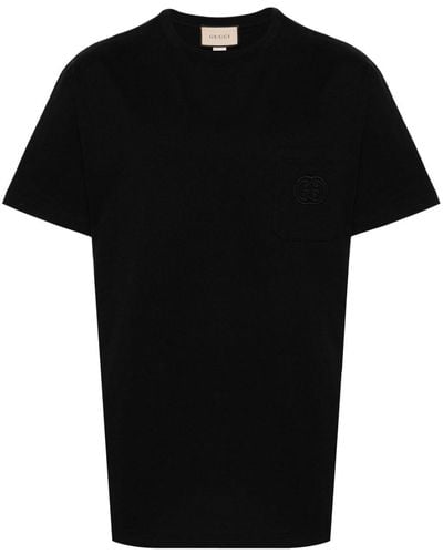 Gucci T-shirt En Jersey De Coton Avec Empiècement - Noir