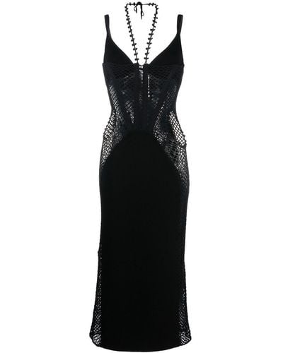 Dion Lee Coral Crochet Cut-out Dress - Black