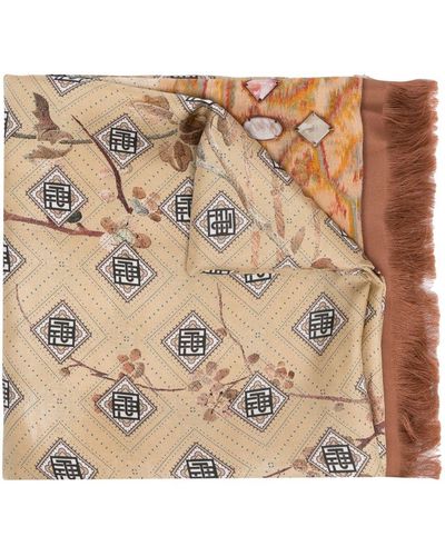 Pierre Louis Mascia Foulard con stampa astratta - Marrone