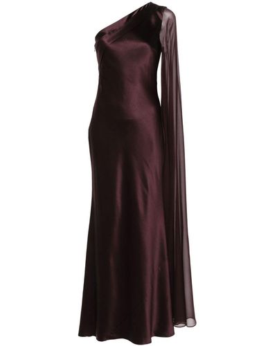 Roland Mouret Silk Satin Maxi Dress - Purple