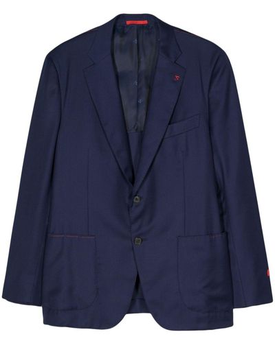 Isaia Blazer Met Enkele Rij Knopen - Blauw