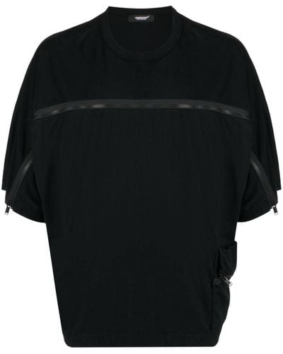 Undercover Zip-detail Cotton T-shirt - Black