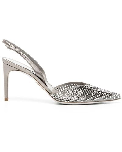 Rene Caovilla Strass-embellished Sandals - Metallic