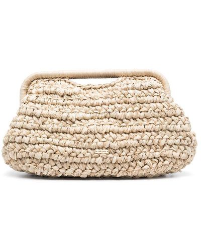 Cult Gaia Large Aroura Woven Clutch - Natural