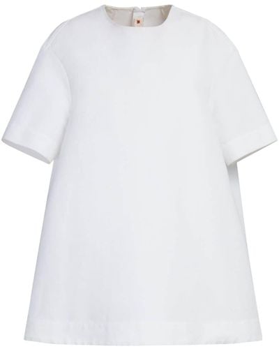 Marni Short-Sleeve Cotton Minidress - White