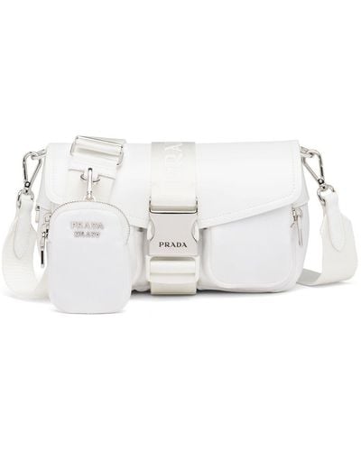 Prada Pocket Detail Shoulder Bag - White