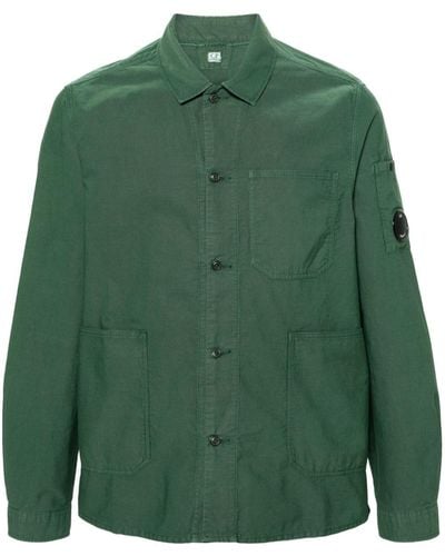 C.P. Company Giacca-camicia con applicazione - Verde