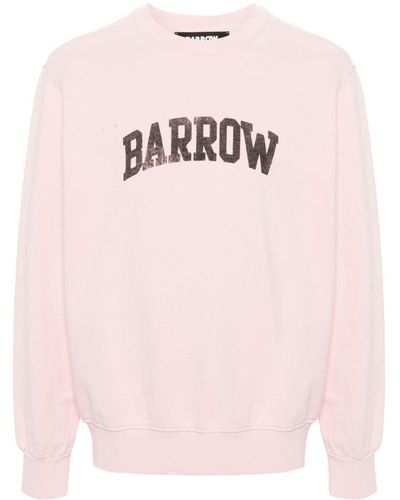 Barrow Distressed-Sweatshirt mit Logo-Print - Pink