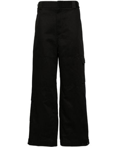Gucci Logo-patch Cotton Cargo Pants - Black