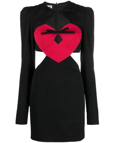 Moschino Jeans Heart-motif Cut-out Minidress - Black
