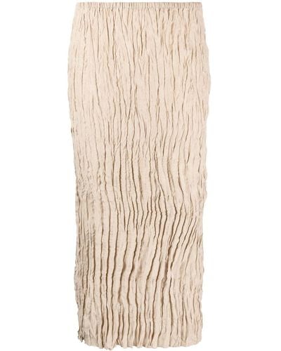 Totême Crinkled High-waist Midi Skirt - Natural