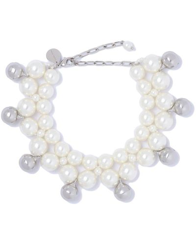 Simone Rocha White Bell Pearl-embellished Necklace