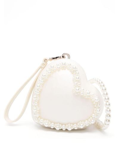 Simone Rocha Pearl Heart ミニバッグ - ホワイト