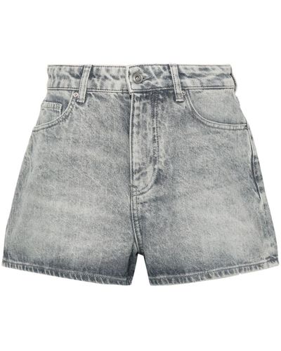 Armani Exchange Jeans-Shorts mit Logo-Patch - Grau