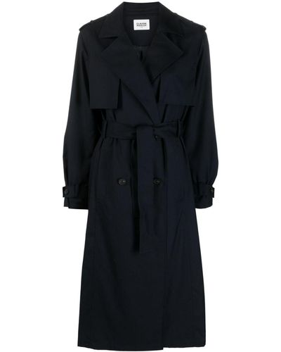 Claudie Pierlot Double-breasted Cotton Trenchcoat - Black