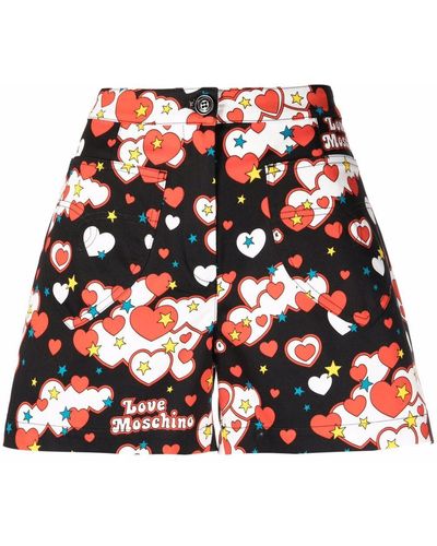 Love Moschino Shorts Met Print - Zwart